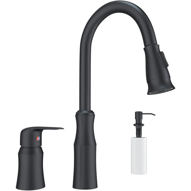 Kitchen Sink Faucet,3 Hole Kitchen Faucets with Pull Down Sprayer