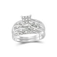 thumbnail image 2 of 14kt White Gold His Hers Round Diamond Square Matching Wedding Set 1/3 Cttw, 2 of 5