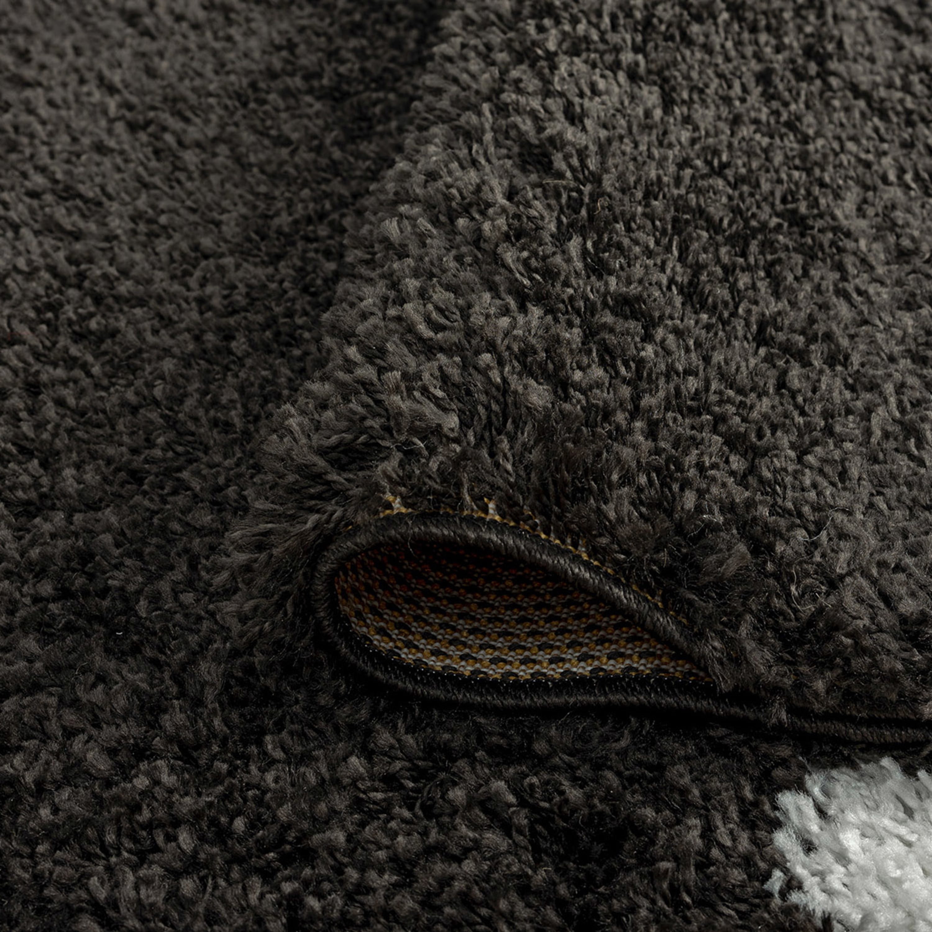 Contemporary 5x8 Area Rug Shag Thick (5'3'' x 7'3'') Abstract Dark Gray, Gold Living Room Easy to Clean