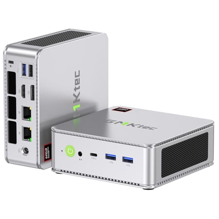 Gmktec Gaming Mini Desktop Tower, AMD Ryzen 7 8845HS, 32GB, 1TB SSD, Silver, NucBox K8