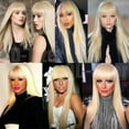 thumbnail image 3 of Dowofuu Perruques Cheveux Synthétiques Longues avec Frange Perruque de Costume pour Femmes Résistante à la Chaleur Perruque de Remplacement (Blond), 3 of 4