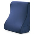 thumbnail image 1 of Costway Bed Wedge Pillow with Smooth Zipper Side Pockets Support for Back Navy, 1 of 6