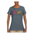 thumbnail image 3 of Peace Love Baseball Sports Womens Graphic T-Shirt, Charcoal, Medium, 3 of 5