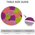 thumbnail image 6 of Boho Floral Print Round Tablecloth with Elastic Hem, 44 Inch Fits 38"-42" Tables, Liquid Resistant Vinyl Cover for All Occasions, 6 of 7
