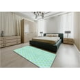 thumbnail image 5 of Ahgly Company Machine Washable Indoor Square Transitional Medium Turquoise Green Area Rugs, 5' Square, 5 of 7