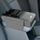 thumbnail image 1 of Reposabrazos para coche, almohadilla para portavasos, caja de pañuelos, práctico organizador de consola central multiusos de cuero sintético para gris, 1 of 8