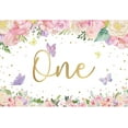 thumbnail image 2 of Polyester Baby Girl First Birthday Backdrop Pink Flower Backdrop Butterfly Cake Smash 1st Birthday Sequins Photography Background Butterfly Floral Happy Birthday Photo Prop, 2 of 5
