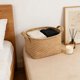 thumbnail image 4 of Cesta de almacenamiento plegable con asa – Contenedor organizador de madera tejida, contenedor decorativo de almacenamiento, estantería de armario, habitación de bebé, salón, uso del armario, 4 of 6