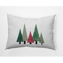 20" x 14" Simply Daisy Triangle Trees Polyester Indoor/Outdoor Pillow, Christmas Pink Qty 1