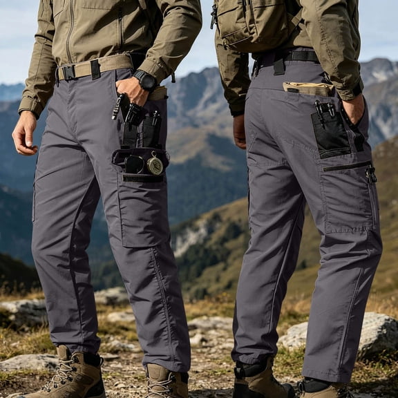 DayScoop Mens Pants Casual Trousers Summer Fashion Solid Color Outdoors Button Zipper Multiple Pockets Cargo Full Length Pants