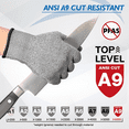 thumbnail image 4 of Cut Resistant Gloves, Food Grade Reliable Cutting Glove, Mandoline Gloves for Kitchen Meat Cutting, Oyster Shucking, Fish Fillet Processing, (2 pairs), 4 of 7