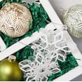 thumbnail image 2 of DEMDACO Beaded Snowflake White 4 x 5 Inch Glass Hanging Christmas Ornament Set of 2, 2 of 2