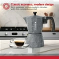 thumbnail image 2 of Holstein Housewares 6 Cup Aluminum Stovetop Espresso Maker- Greca - Great Tasting Traditional Espresso Coffee, Italian and Cuban Café Brewing in Minutes, Silver, 2 of 9