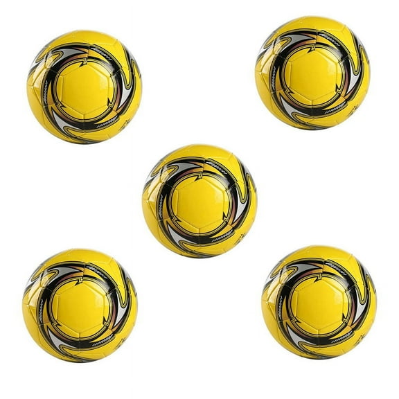 5X Leather Soccer Ball Size 5 Match Football Non- Football Game Indoor and Outdoor