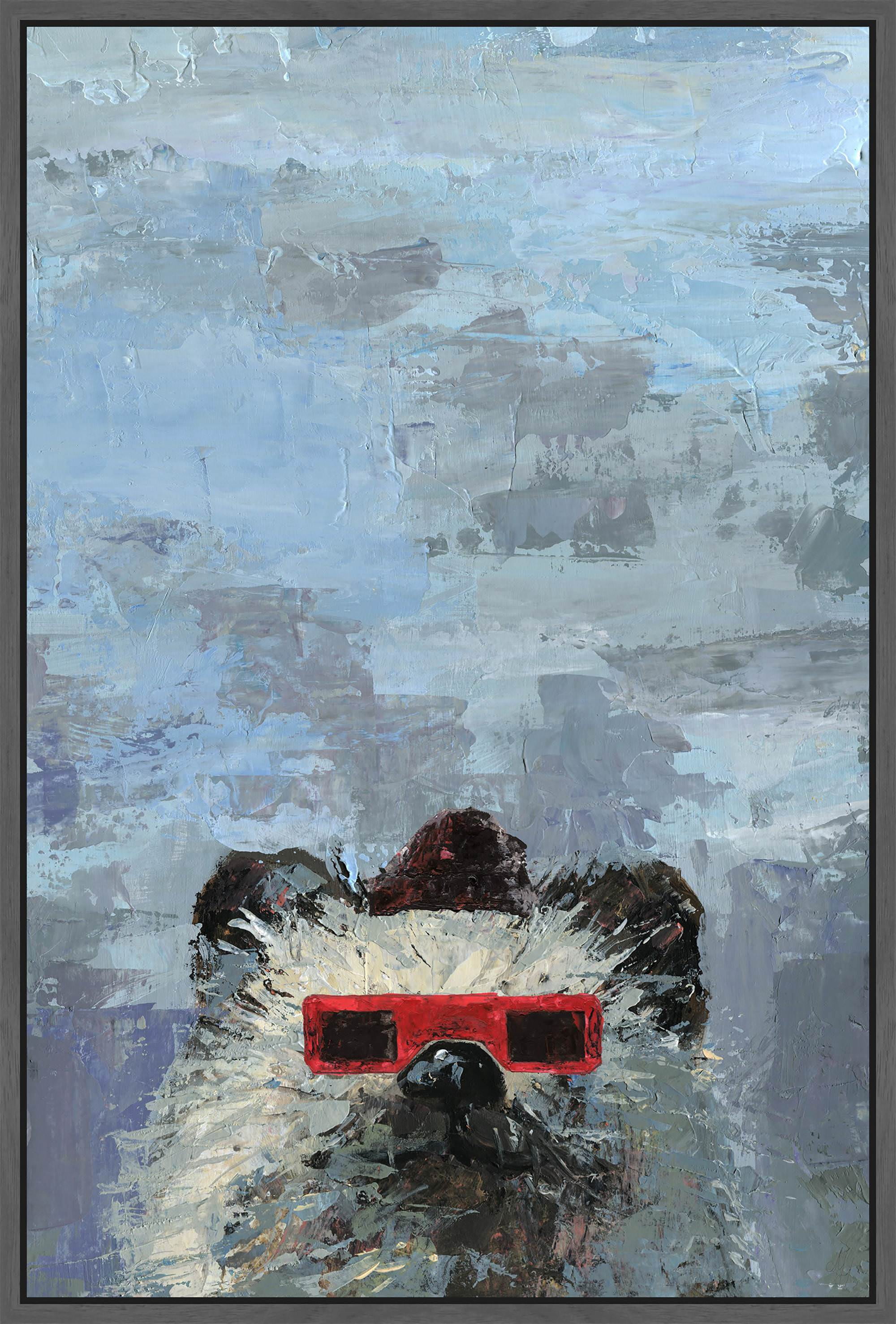 Red 3D Glasses Floater Framed Painting Print on Canvas
