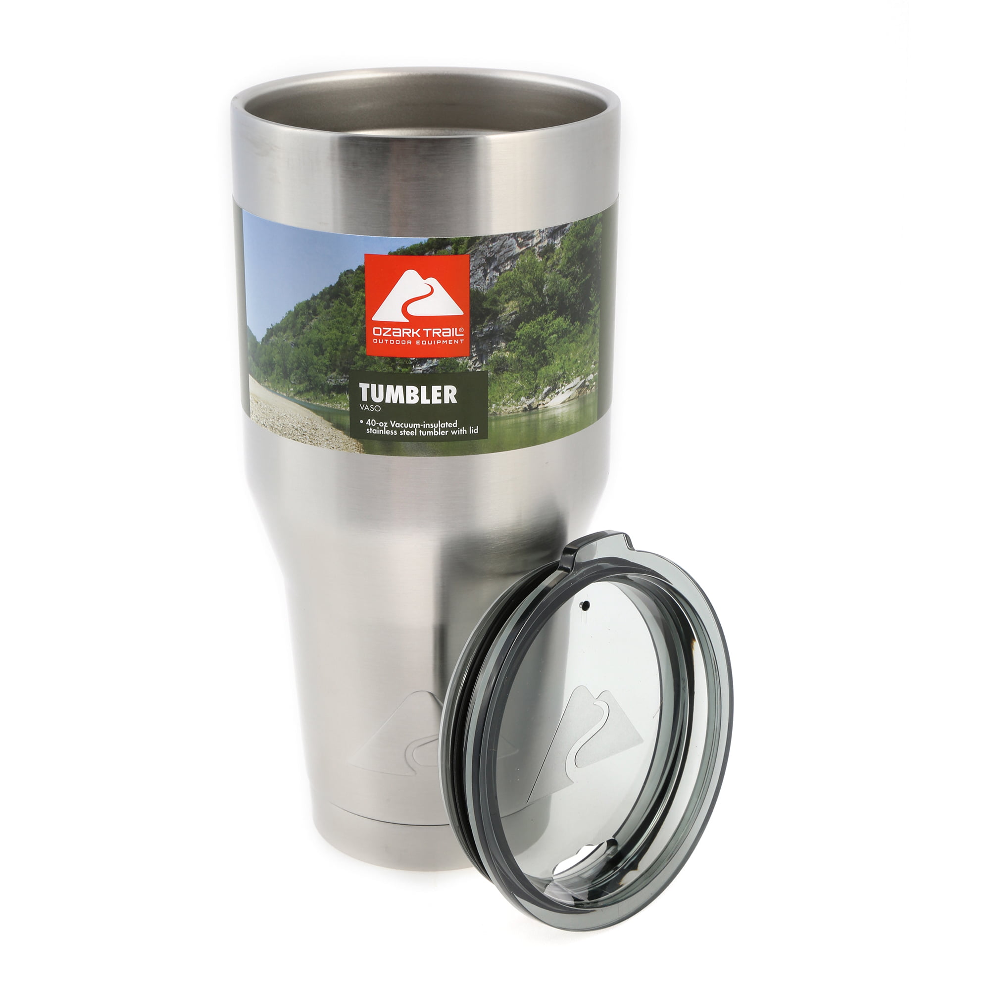 Ozark Trail 40 oz Double Wall Vacuum Insulated Stainless Steel Tumbler  Black 