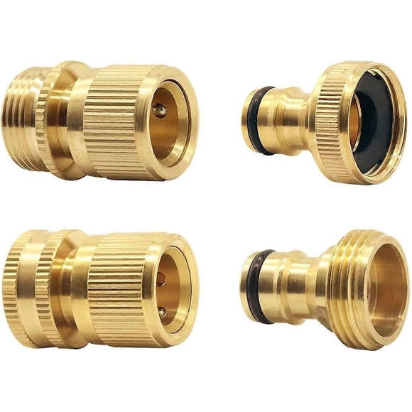 Garden Hose Quick Connector Brass Quick Hose End Connector Garden Hose Nozzle Connect Kit