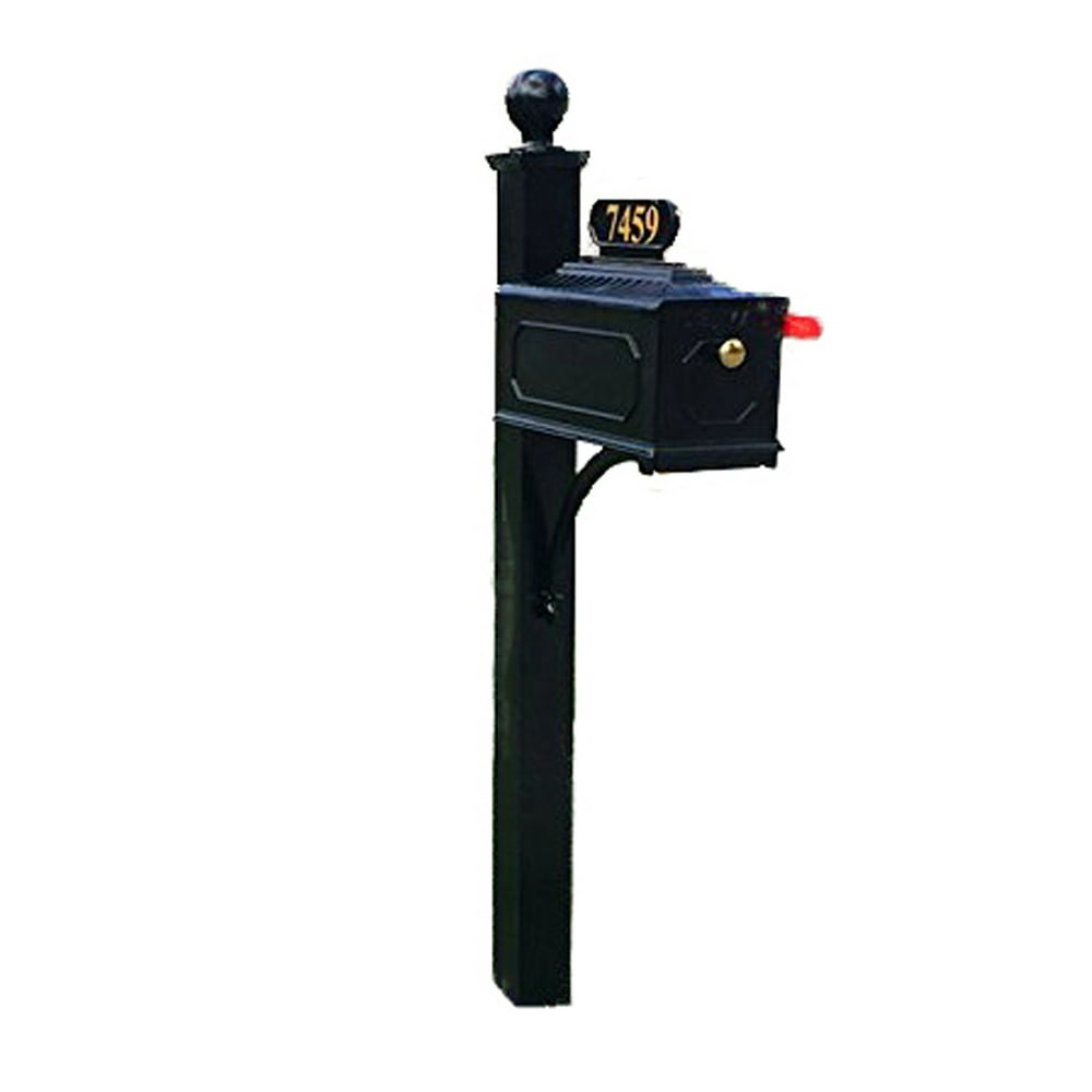 Mailbox Kit with Contemporary Post Includes Address Plaque & Mounting