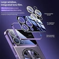 thumbnail image 5 of Magnetic Series Designed for iPhone Case,Compatible with MagSafe,Large Window Camera Lens Protection,Electroplated Mesh Heat Dissipation Logo View Shockproof Cover (Silver,iPhone 13 Pro Max), 5 of 6