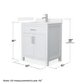 thumbnail image 4 of Beckett 30" White Single Vanity & White Quartz Top (1-Hole) & Nickel Trim, 4 of 5