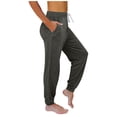 thumbnail image 3 of Black & Friday Deals Usmixi Clearance Sweatpants for Women Casual Sweatpants for Women Elastic Waist Drawstring Breathable Sports Long Pants Leisure Solid Laides Pocket Workout Pants Trousers Under $5, 3 of 6
