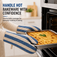 thumbnail image 3 of Oven Mitts and Pot Holders 4‑Piece Set, 2 Oven Mitts + 2 Pot Holders, Heat Resistant Quilted Cotton Kitchen Gloves for Baking Cooking Grilling, 3 of 6