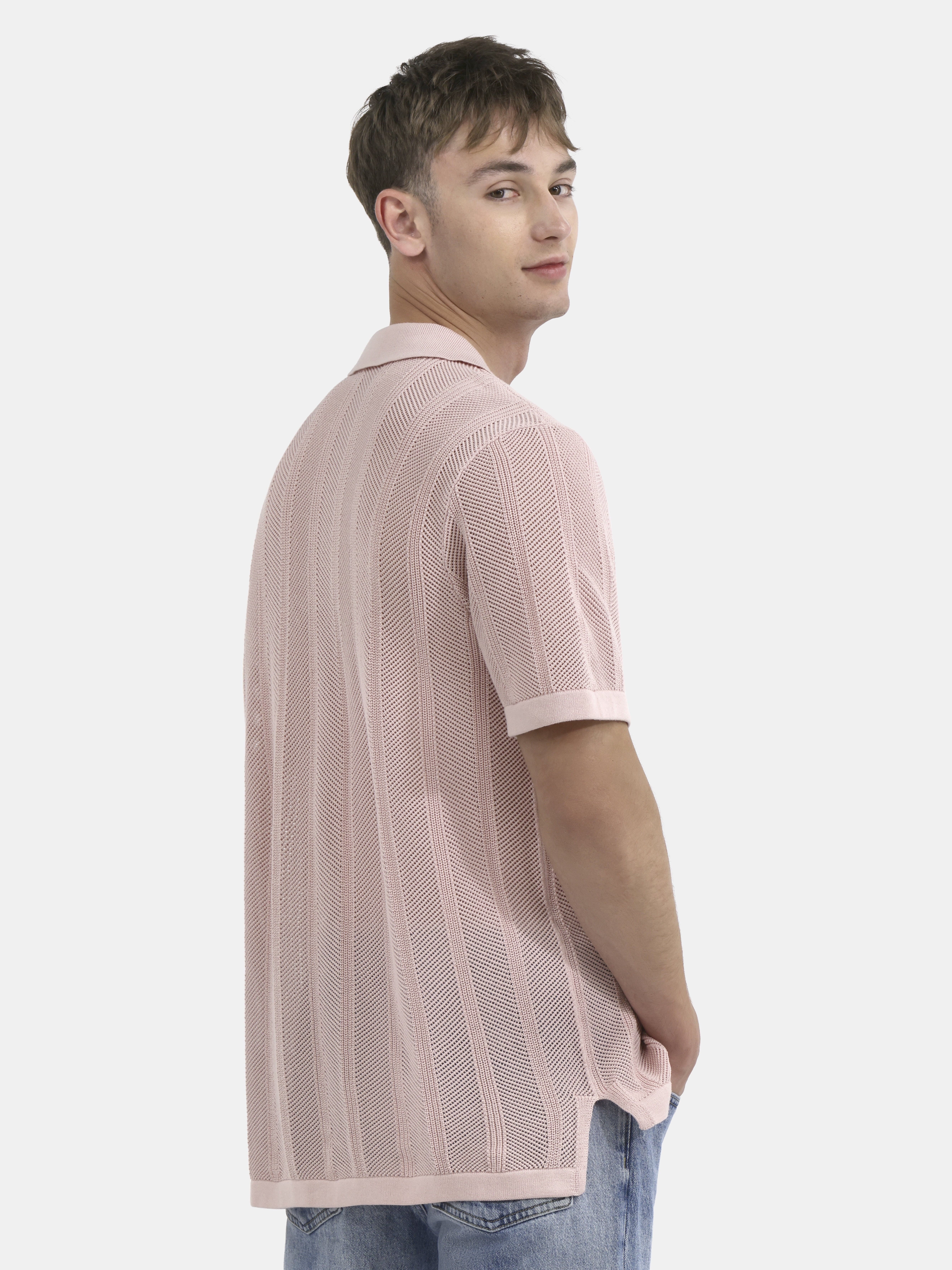 No Boundaries Drop Needle Stich Polo Sweater, Men's and Big Men's