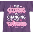 thumbnail image 3 of Barbie - This Girl Is Changing The World - Girls Fitted Short Sleeve Graphic T-Shirt, 3 of 5
