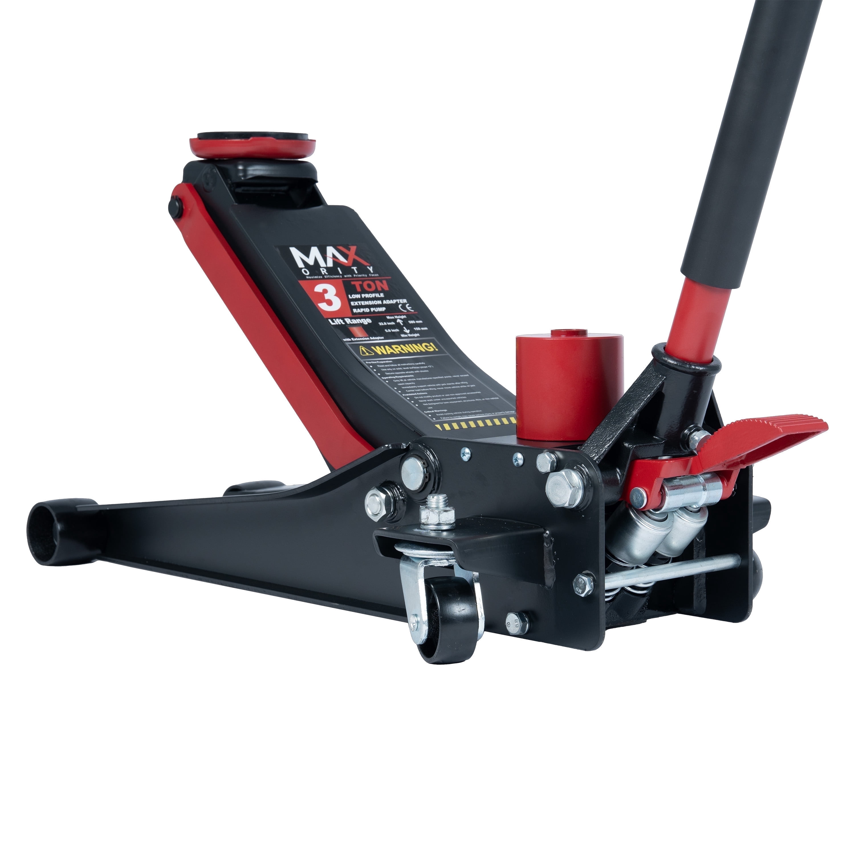 3 Ton (6600 Lbs.) Dual-Pump Low Profile Hydraulic Floor Jack Extension Adapter and Foot Pedal