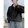 thumbnail image 6 of Women'S Sweaters Fall Winter Quarter Zip Casual Ribbed Cable Knit Pullover Black S, 6 of 7