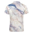 thumbnail image 5 of Marble Texture Men Zipper T-shirt Summer Casual Short Sleeve T-shirt Top, 5 of 7