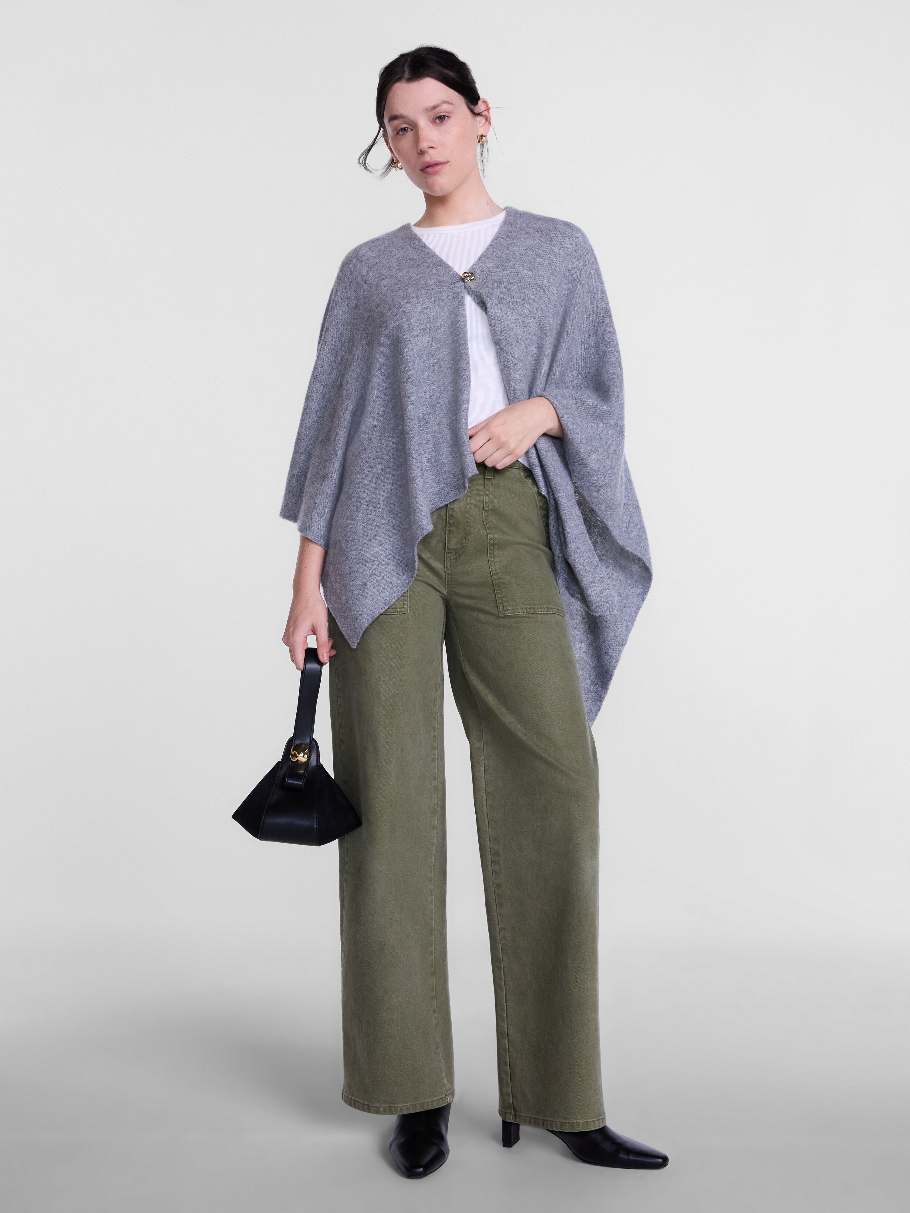 Scenario Women's Button Front Ruana, Mid-weight, Sizes S-XL