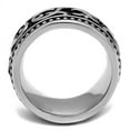 thumbnail image 3 of Anillo Color Plata Para Hombres de Acero Inoxidable con Patrones de Poder, 3 of 4