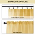 thumbnail image 2 of OVZME Faux Linen Gold Sheer Curtains 63 Inches Length 2 Panels Rod Pocket Window Sheers Drapes Transparent Semi Sheer Curtain for Bedroom Girls Room Decor Living Room, 40W x 96L inch Gold, 2 of 6