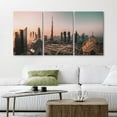 thumbnail image 2 of PixonSign Canvas Print Wall Art Set Futuristic Skyscraper Dusk Sunset Cityscape Urban Architecture Photography Realism Scenic Landscape Decorative Colorful for Bedroom - 16"x24"x3, 2 of 5