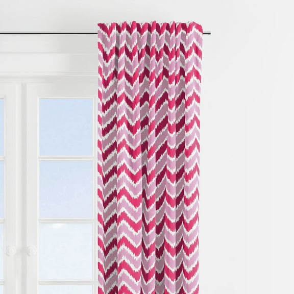 Mix N Match Pink/Fuchsia Chevron Dots Window Treatments Curtain Panel/Valance