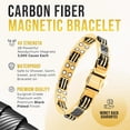 thumbnail image 3 of Carbon Fiber Magnetic Bracelet for Men (Gold), 3 of 8