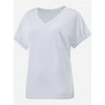 thumbnail image 3 of Womens T Shirts Short Sleeve V Neck Casual Summer Tops Tshirts with Pocket, 3 of 5