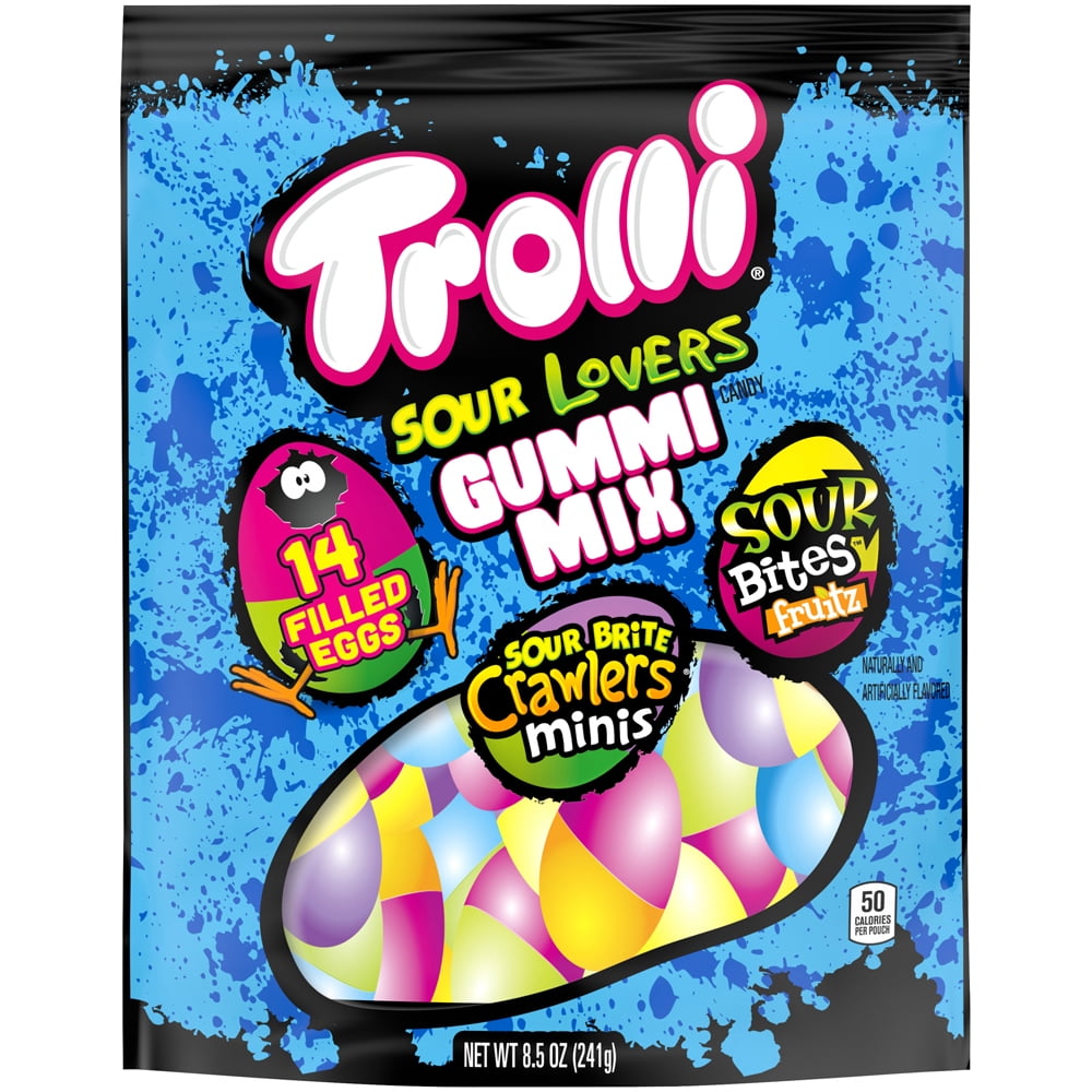 Trolli Sour Brite Gummi Mix Candy Filled Easter Eggs, 7.44 oz (14 Count