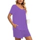 thumbnail image 4 of ICHUANYI Clearance 2PC Women's Round Neck Shorts Sleeve Two-piece Comfortable Home Pajamas Set Sports Set ICHUANYI "ICHUANYI", 4 of 7