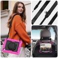 thumbnail image 7 of Case for iPad Air 11 inch M3 2025/M2 2024 (7th/6th Gen), 360 Rotating Stand Handle Shoulder Strap Heavy Duty Shockproof Cover, Rose, 7 of 7