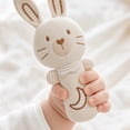 thumbnail image 4 of Rattle Toy Organic Cotton Chewable Soft Bunny Shaped 7.1 Inch Single Pack Handheld Soothing Sensory Toy for Newborn Infant Toddler Early Educational Teething Activity Shower Gift, 4 of 4