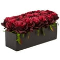 thumbnail image 2 of Nearly Natural Dozen Silk Roses in Rectangular Planter, 2 of 4