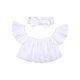 thumbnail image 1 of Ropa Para Bebé (Niño O Niña), Atuendo Para Niño Pequeño, Moda, Mangas Voladoras s, Color Sólido, Hombro Con Fugas, Top, Tocado Con Lazo, Traje Blanco Odeerbi LM103-8707, 1 of 7