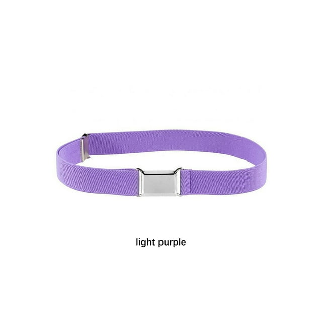 1 Ensemble Ceinture Élastique Simple pour Enfants Garçons Boucle Ajustable Taille Extensible Réutilisable Lavable Jeans Accessoires de Vêtements Violet Pâle
