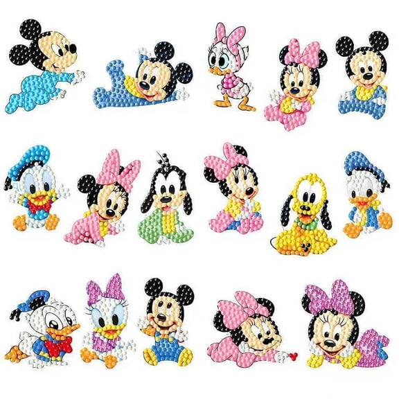 Mouse Diamond Art Painting Sticker Kits for Kids-Cartoon Diamond Gem Stickers Kit,5D Gem Art Stickers Mosaic