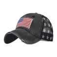 thumbnail image 2 of Helii Independence Day American Flag Baseball Cap, Unisex Breathable Mesh Sun Hat with Patriotic Print, Lightweight Polyester-Cotton Cap for Men Women, 2 of 4