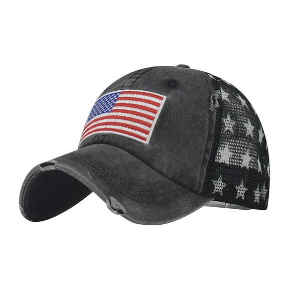 Seductiva Sales Sun Hats for Women Independence Day Baseball Cap Men's and Women's Personality Cap Outdoor Print Breathable Mesh American Cap Activities All Seasons 1PC