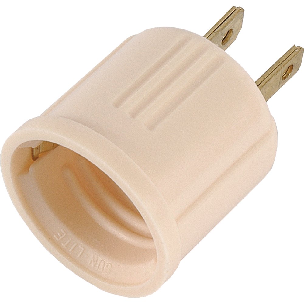 Hyper Tough Socket Adapter to Electrical Outlet, Polarized, Ivory