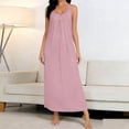 thumbnail image 4 of Cxenplz Women's Nightgown Long Sleeve Sleepwear Comfy Knee Length Sleepshirts Lightweight Soft Lounge Nightshirt, 4 of 6